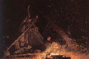 Winslow Homer Campfire oil